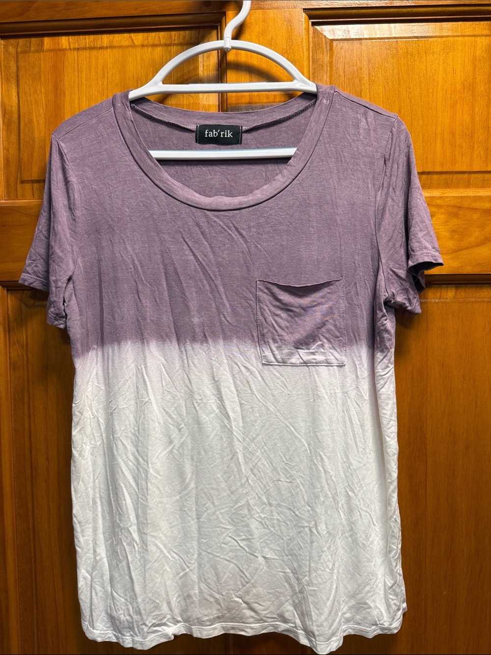 fab'rik Purple and White Dip-Dye Pocket Tee